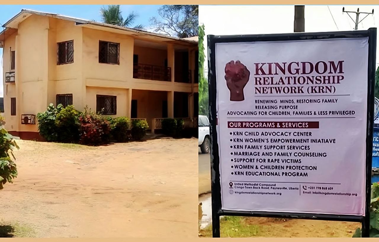 KRN Advocacy Center building and signage in Monrovia