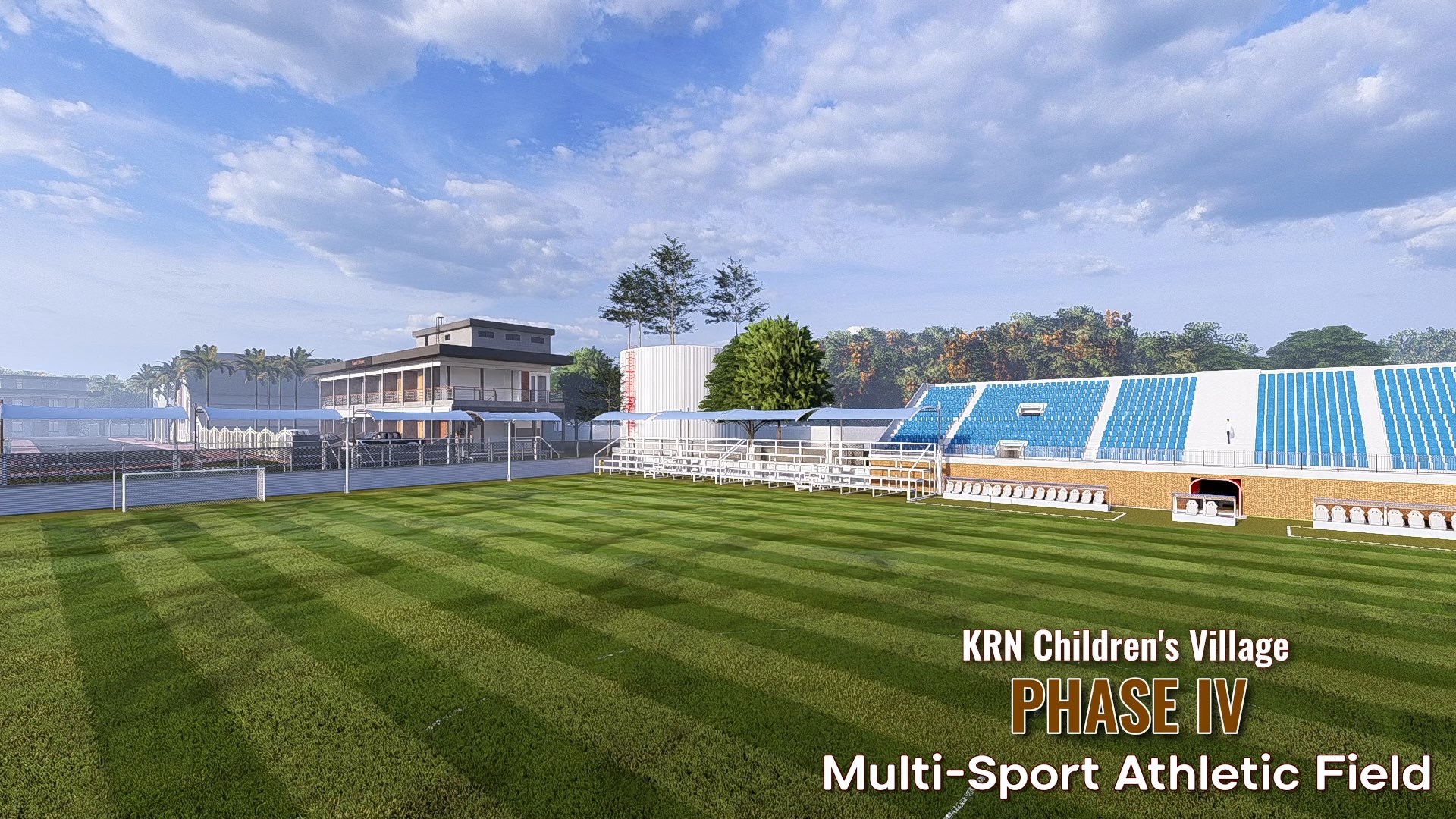 Multi-Sport Athletic Field — KRN Children's Village architectural rendering
