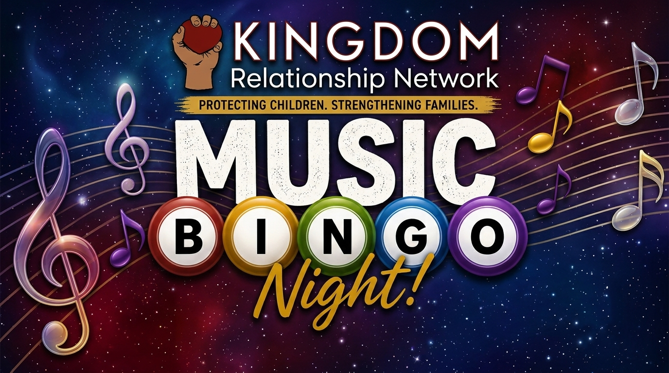 Kingdom Relationship Network Music Bingo Night event flyer