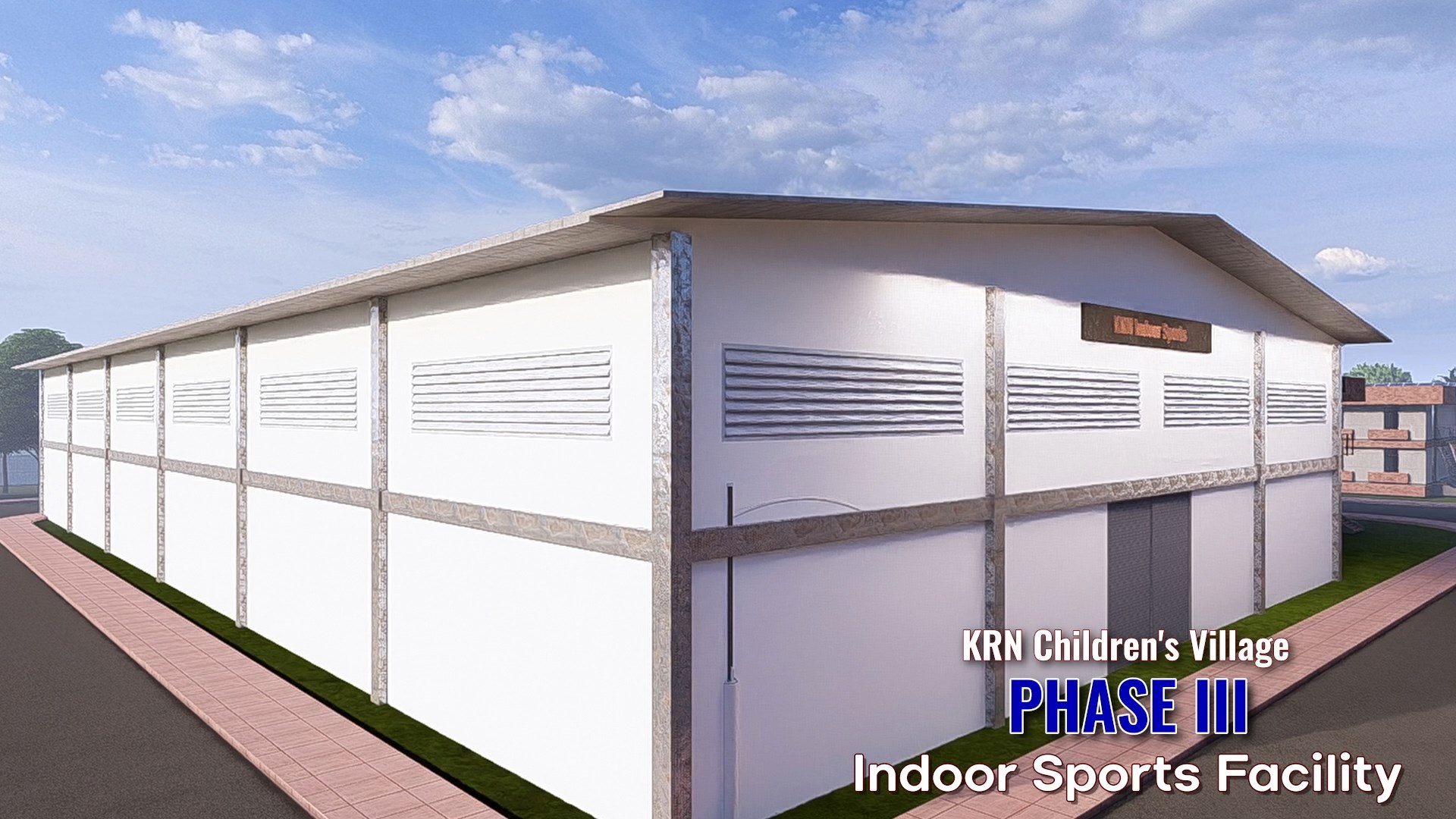 Indoor Sports Facility — Exterior — KRN Children's Village architectural rendering