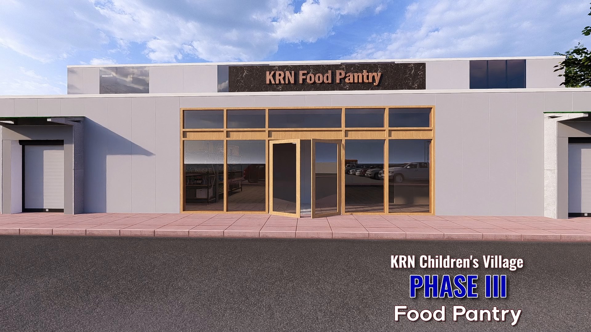 KRN Food Pantry — Exterior — KRN Children's Village architectural rendering